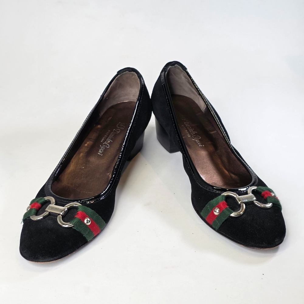 Daniele Lepori Women's Heels Size 6.5 EU37 Black Suede Leather Bit Loafers Italy